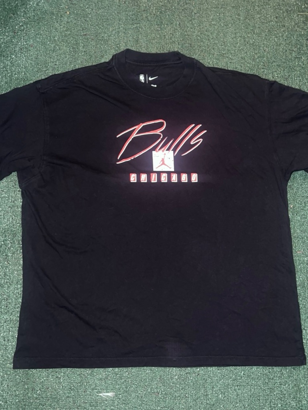 Nike Black Chicago Bulls Script Logo Tee